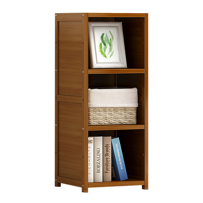 Bamboo Adjustable 3-Shelf Bookcase - Display Storage Rack Stand for Living Room, Bedroom, Office or Home Decor V63-838201