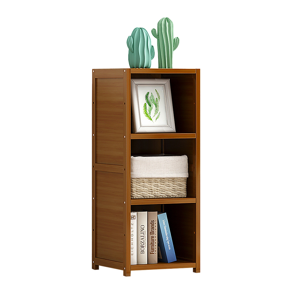 Bamboo Adjustable 3-Shelf Bookcase - Display Storage Rack Stand for Living Room, Bedroom, Office or Home Decor V63-838201