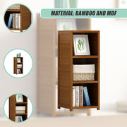 Bamboo Adjustable 3-Shelf Bookcase - Display Storage Rack Stand for Living Room, Bedroom, Office or Home Decor V63-838201