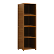 Bamboo 4-Shelf Bookcase - Adjustable Display Storage Rack Stand for Living Room, Bedroom, Office or Home V63-838211