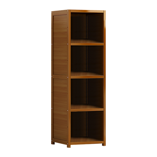Bamboo 4-Shelf Bookcase - Adjustable Display Storage Rack Stand for Living Room, Bedroom, Office or Home V63-838211