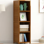 Bamboo 4-Shelf Bookcase - Adjustable Display Storage Rack Stand for Living Room, Bedroom, Office or Home V63-838211