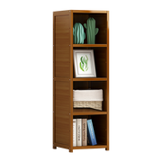 Bamboo 4-Shelf Bookcase - Adjustable Display Storage Rack Stand for Living Room, Bedroom, Office or Home V63-838211