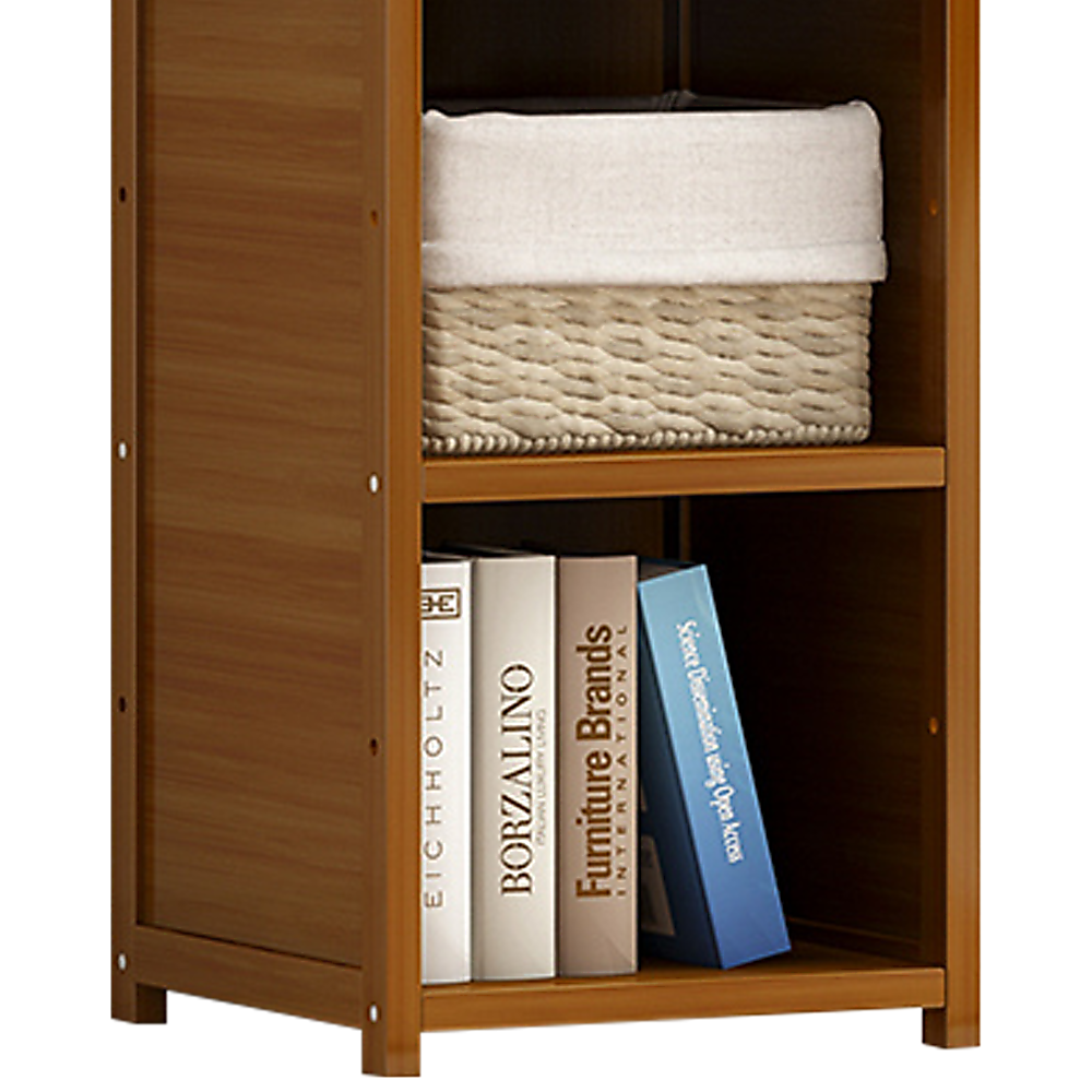 Bamboo 4-Shelf Bookcase - Adjustable Display Storage Rack Stand for Living Room, Bedroom, Office or Home V63-838211