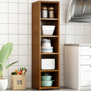 Bamboo 5-Shelf Bookcase - Tall Display Storage Rack Stand for Living Room, Bedroom, Office or Home V63-838221