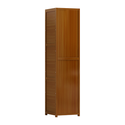 Bamboo 5-Shelf Bookcase - Tall Display Storage Rack Stand for Living Room, Bedroom, Office or Home V63-838221