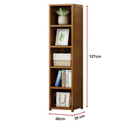 Bamboo 5-Shelf Bookcase - Tall Display Storage Rack Stand for Living Room, Bedroom, Office or Home V63-838221