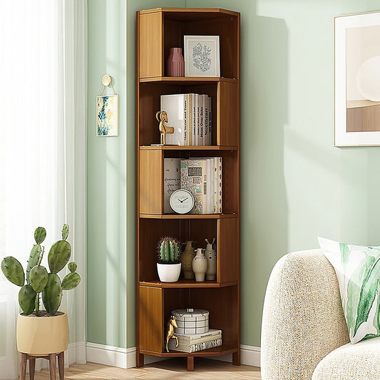 5-Shelf Corner Bookcase Industrial Bookshelf Display Storage Stand V63-838281