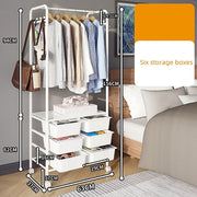 Metal Open Wardrobe Modern Storage Cabinet Tall Clothes Drawers Hanger Coat Rack V63-838301