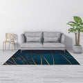 200x300cm Large Floor Blue Teal Rug - Modern Area Carpet for Bedroom & Lounge V63-838311