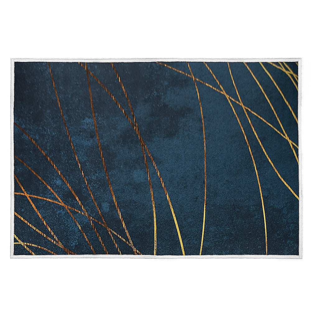 200x300cm Large Floor Blue Teal Rug - Modern Area Carpet for Bedroom & Lounge V63-838311