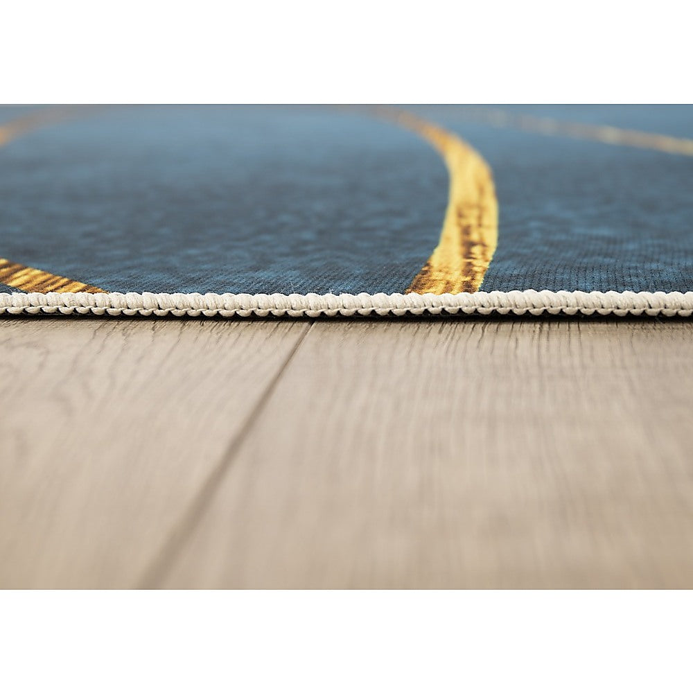 200x300cm Large Floor Blue Teal Rug - Modern Area Carpet for Bedroom & Lounge V63-838311