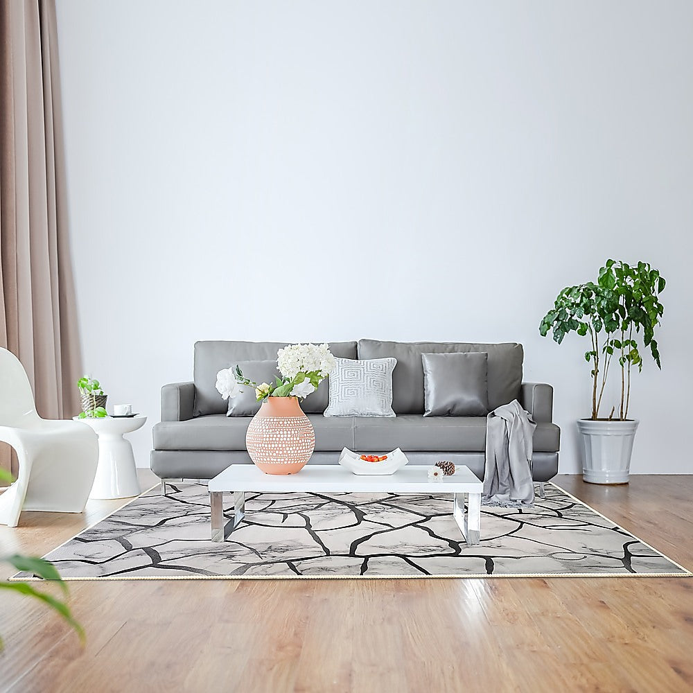 200x300cm Large Floor Gray Marble Rug – Modern Area Carpet for Bedroom & Lounge