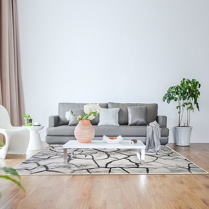 200x300cm Large Floor Gray Marble Rug – Modern Area Carpet for Bedroom & Lounge