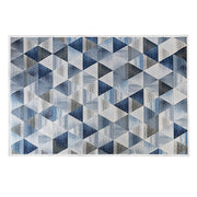 200x300cm Large Floor Blue Triangle Rug - Modern Area Carpet for Bedroom & Lounge V63-838341
