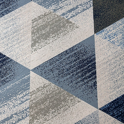 200x300cm Large Floor Blue Triangle Rug - Modern Area Carpet for Bedroom & Lounge V63-838341