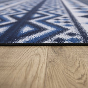 200x300cm Large Floor Blue Ethnic Rug - Modern Area Carpet for Bedroom & Lounge V63-838351