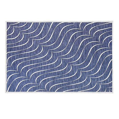 200x300cm Large Floor Blue Waves Rug – Modern Area Carpet for Bedroom & Lounge