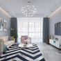 200x300cm Large Floor Blue Chevron Stripes Rug - Modern Area Carpet for Bedroom & Lounge V63-838381