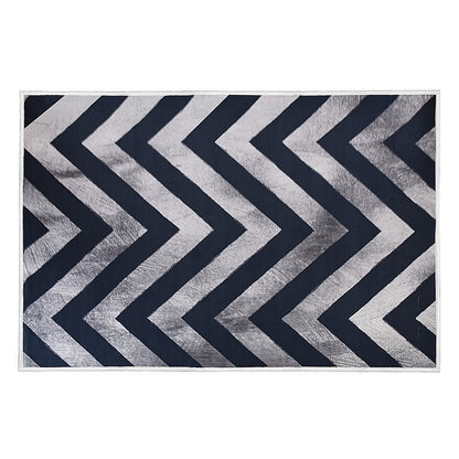 200x300cm Large Floor Blue Chevron Stripes Rug - Modern Area Carpet for Bedroom & Lounge V63-838381
