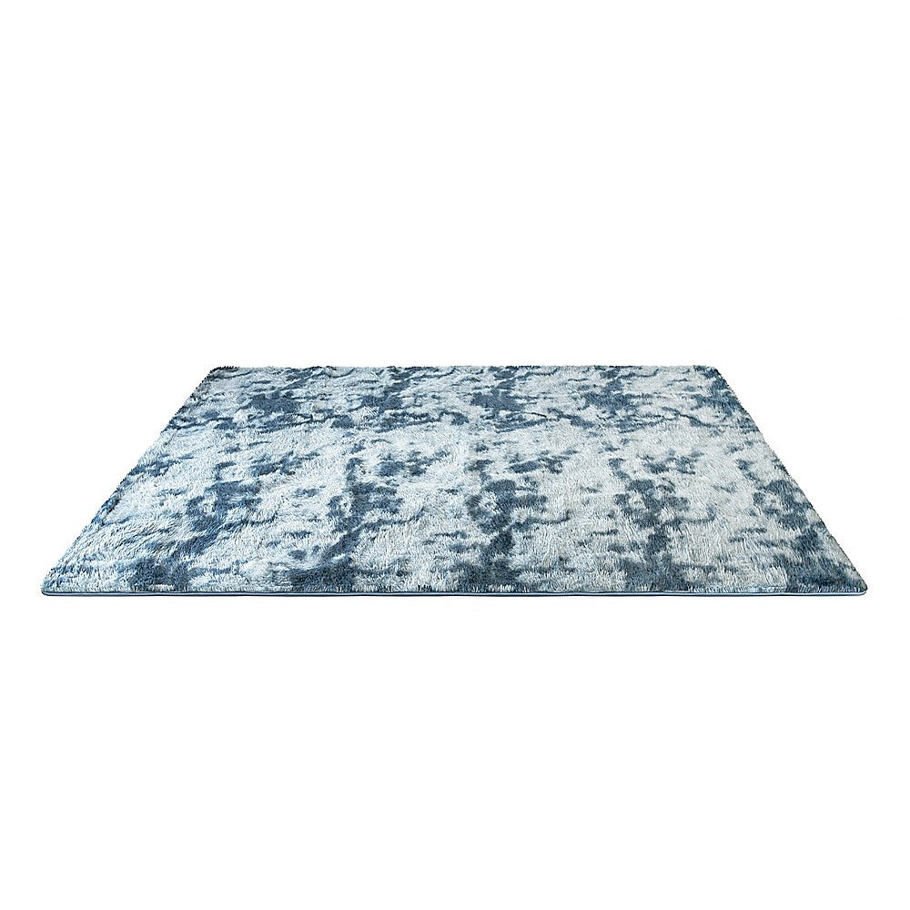 200x300cm Large Floor Soft Blue Fluffy Rug - Modern Area Carpet for Bedroom & Lounge V63-838391