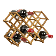 Wooden Wine Rack Freestanding 10 Bottles Countertop Storage V63-838441