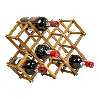 Wooden Wine Rack Freestanding 10 Bottles Countertop Storage V63-838441
