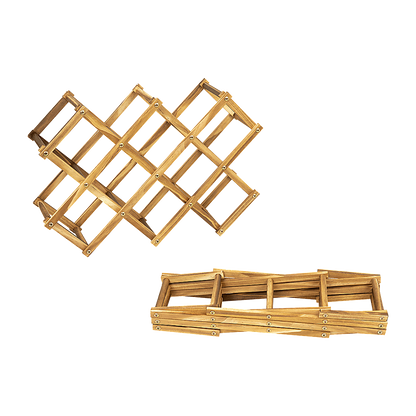 Wooden Wine Rack Freestanding 10 Bottles Countertop Storage V63-838441