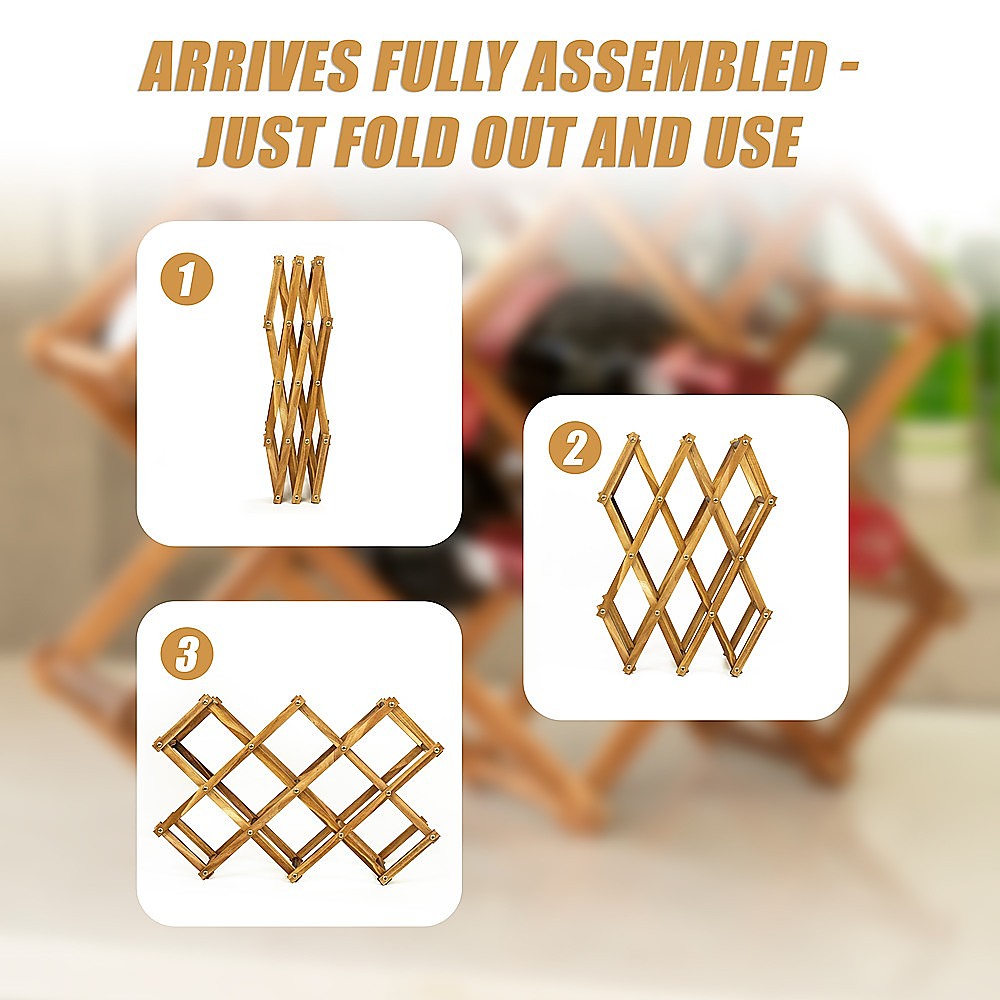 Wooden Wine Rack Freestanding 10 Bottles Countertop Storage V63-838441