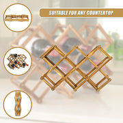 Wooden Wine Rack Freestanding 10 Bottles Countertop Storage V63-838441