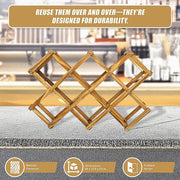 Wooden Wine Rack Freestanding 10 Bottles Countertop Storage V63-838441