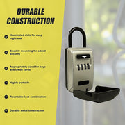 Security 4 Digit Combination Cable Lock Box With Luminous Dials V63-838461