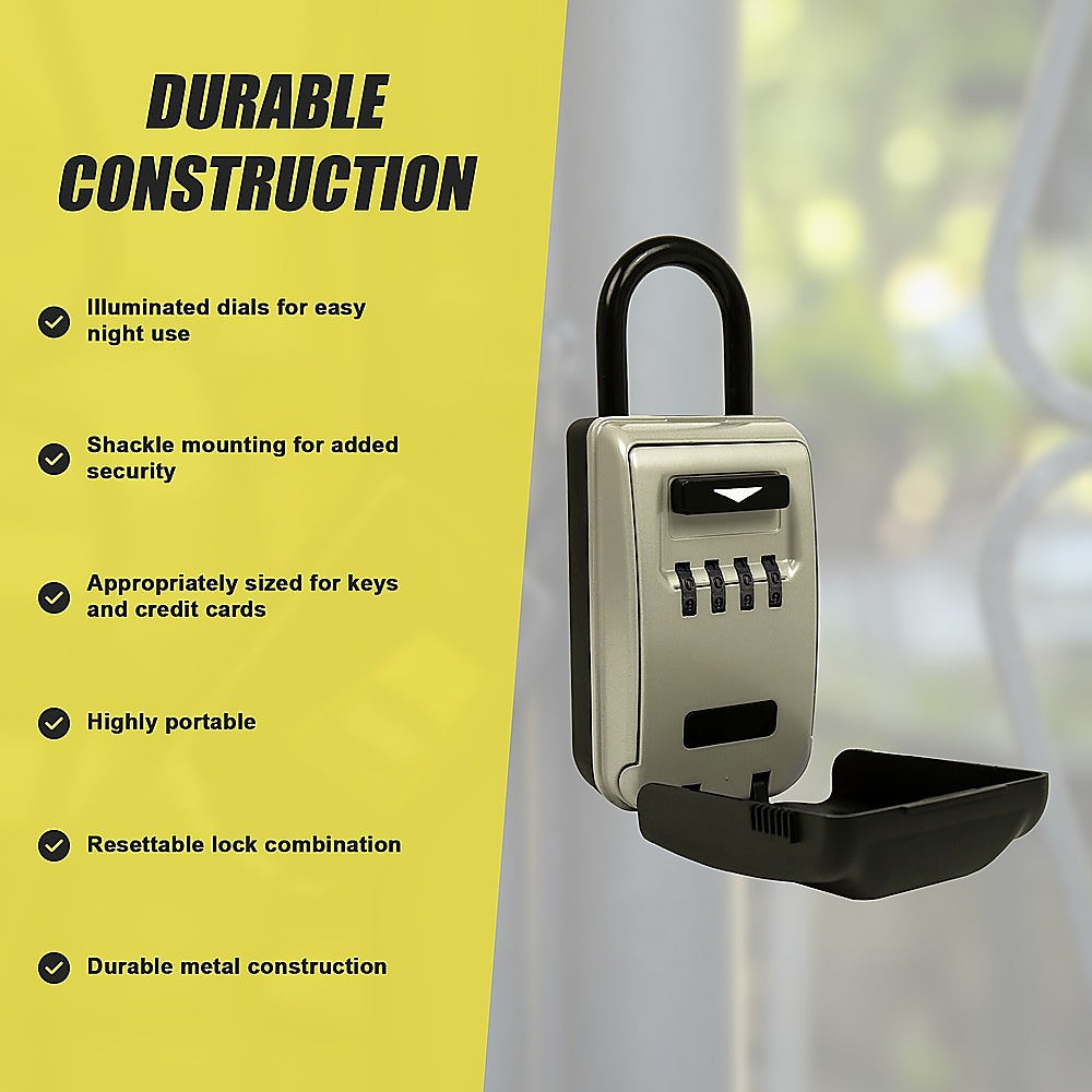 Security 4 Digit Combination Cable Lock Box With Luminous Dials V63-838461