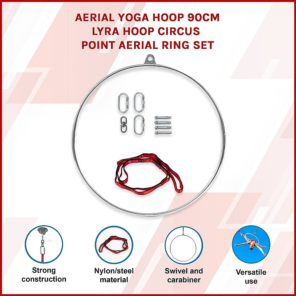 Aerial Yoga Hoop 90CM Lyra Hoop Circus Single Point Aerial Ring Set V63-838481