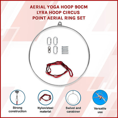 Aerial Yoga Hoop 90CM Lyra Hoop Circus Single Point Aerial Ring Set V63-838481