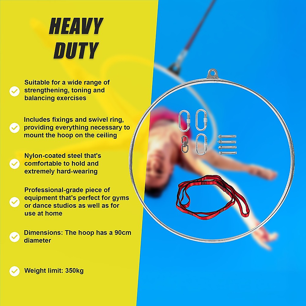 Aerial Yoga Hoop 90CM Lyra Hoop Circus Single Point Aerial Ring Set V63-838481