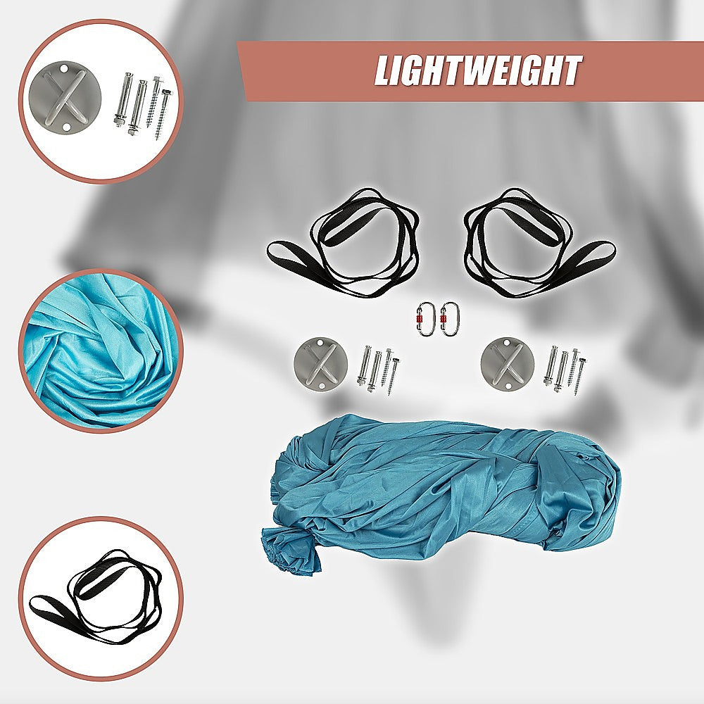 5x2.8m Yoga Pilates Aerial Silk Kit Swing Anti-Gravity Hammock V63-838491