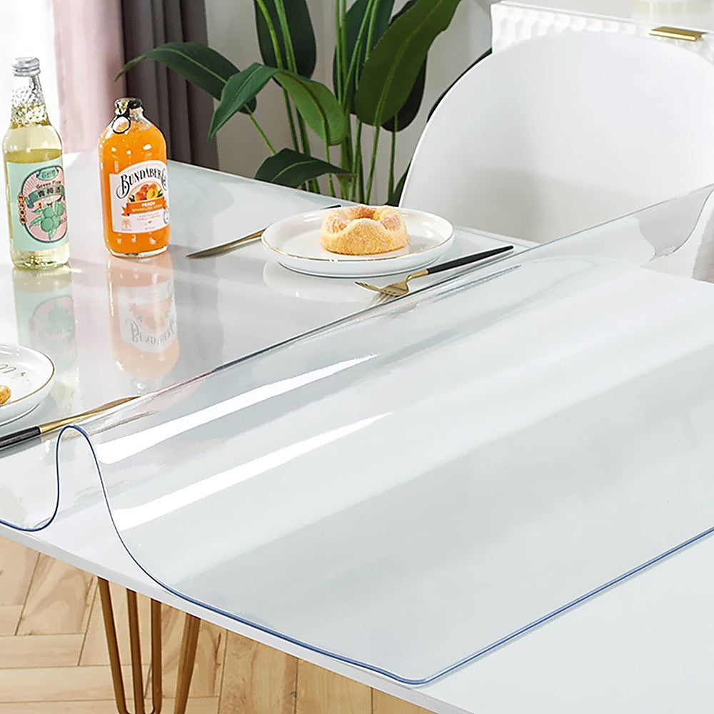 PVC Tablecloth Protector 107X213.4CM Clear Plastic Table Cloth Cover Transparent V63-838511