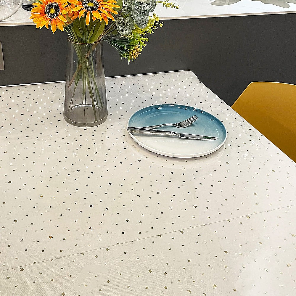 PVC Tablecloth Protector 107X213.4CM Clear Plastic Table Cloth Cover Transparent V63-838511