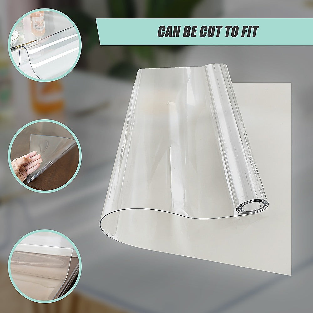 PVC Tablecloth Protector 107X213.4CM Clear Plastic Table Cloth Cover Transparent V63-838511