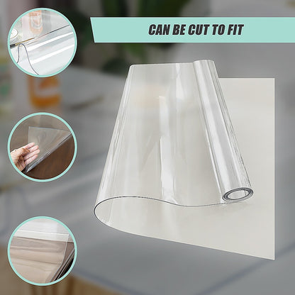PVC Tablecloth Protector 107X213.4CM Clear Plastic Table Cloth Cover Transparent V63-838511