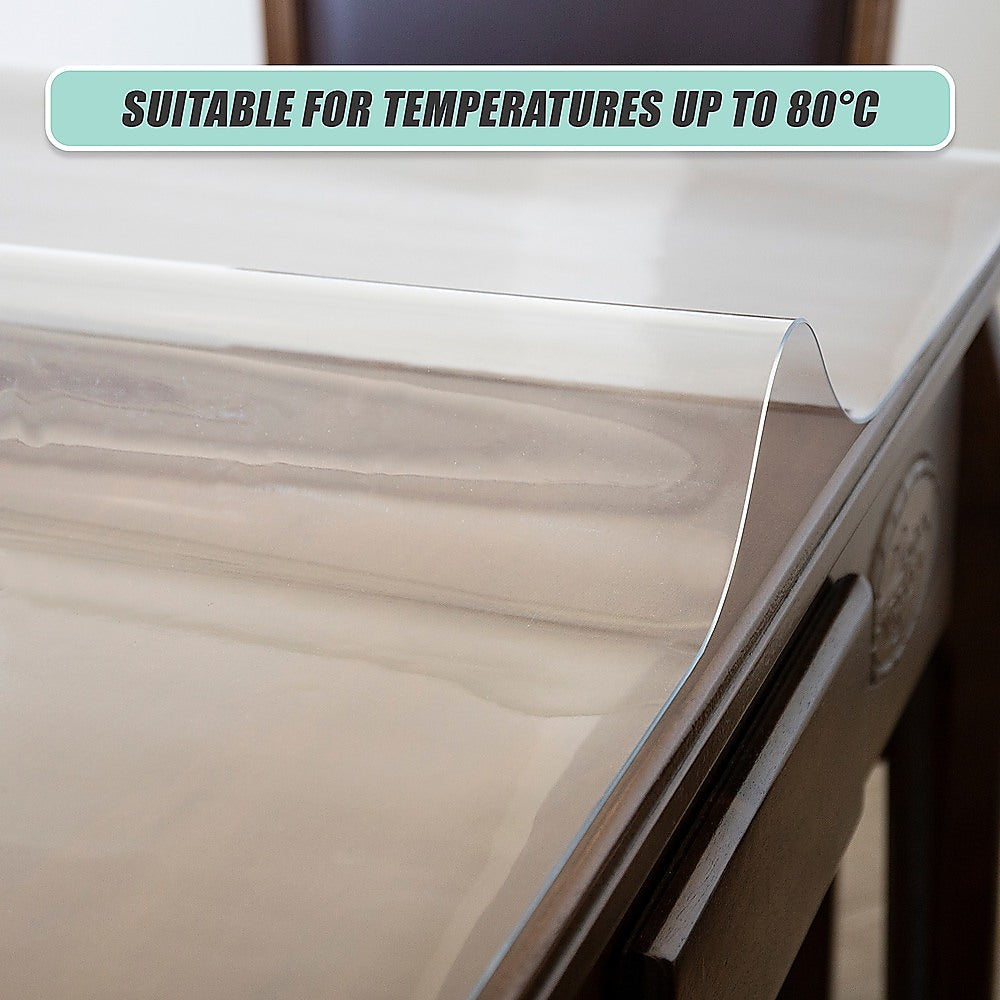PVC Tablecloth Protector 107X213.4CM Clear Plastic Table Cloth Cover Transparent V63-838511