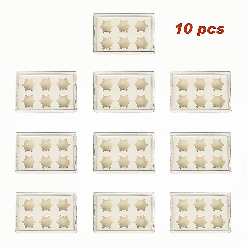 10Pcs Clear Dessert Boxes Cupcake Packaging - Transparent Bakery Cake Gift Boxes V63-838551