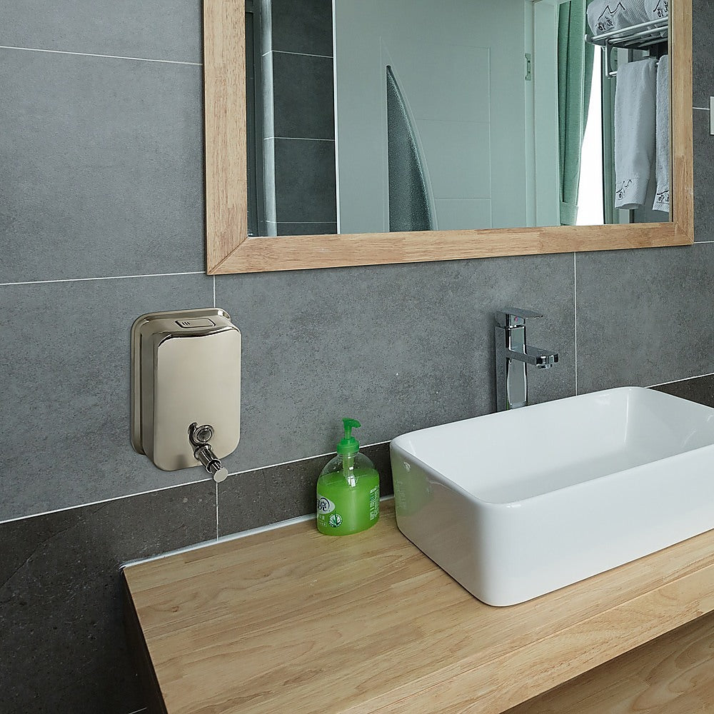 304 Stainless Steel Commercial Liquid Soap Hand Sanitiser Dispenser Wall Mount Bathroom Kitchen Office V63-838581