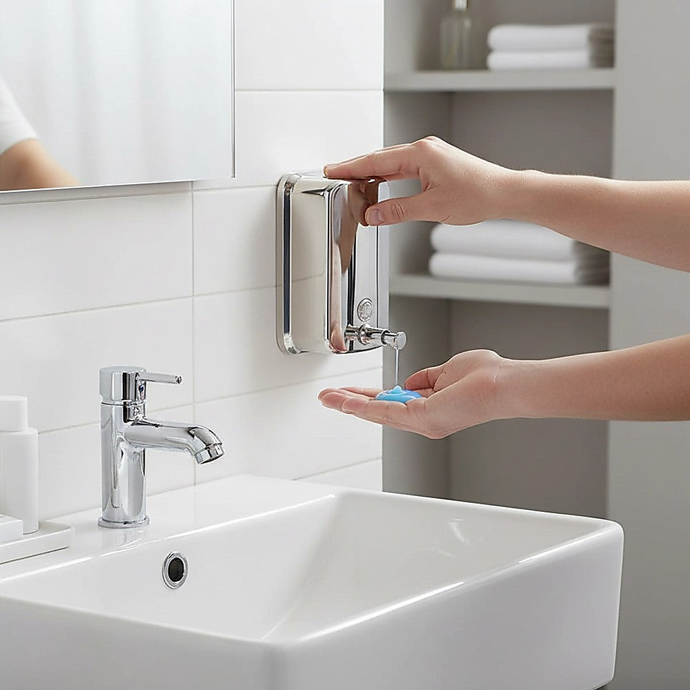 304 Stainless Steel Commercial Liquid Soap Hand Sanitiser Dispenser Wall Mount Bathroom Kitchen Office V63-838581