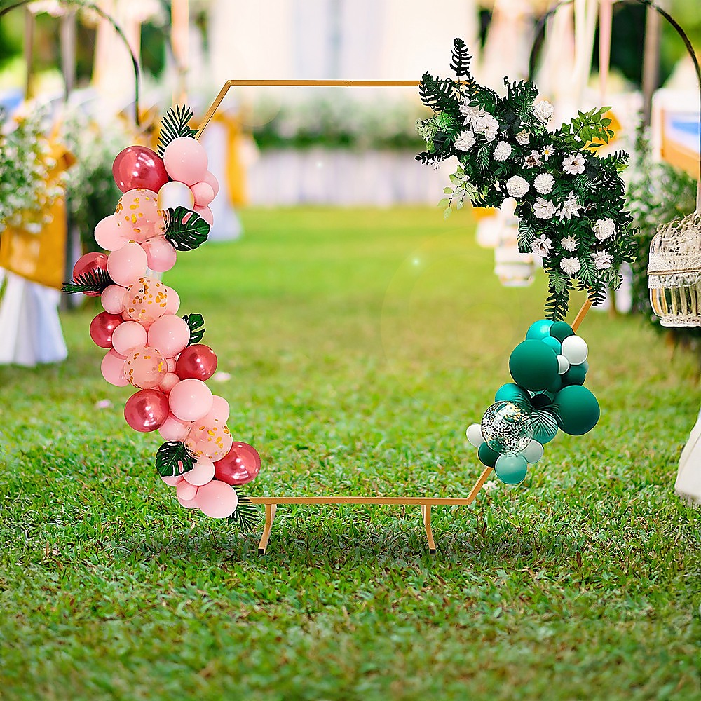 2M Wedding Hex Arch Backdrop Flower Display Stand Frame Background V63-838591