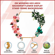 2M Wedding Hex Arch Backdrop Flower Display Stand Frame Background V63-838591