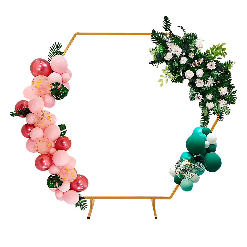 2M Wedding Hex Arch Backdrop Flower Display Stand Frame Background V63-838591