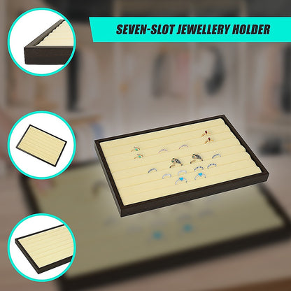 7 Slot Velvet Ring Earring Tray Storage Jewellery Display Display Stackable V63-838601