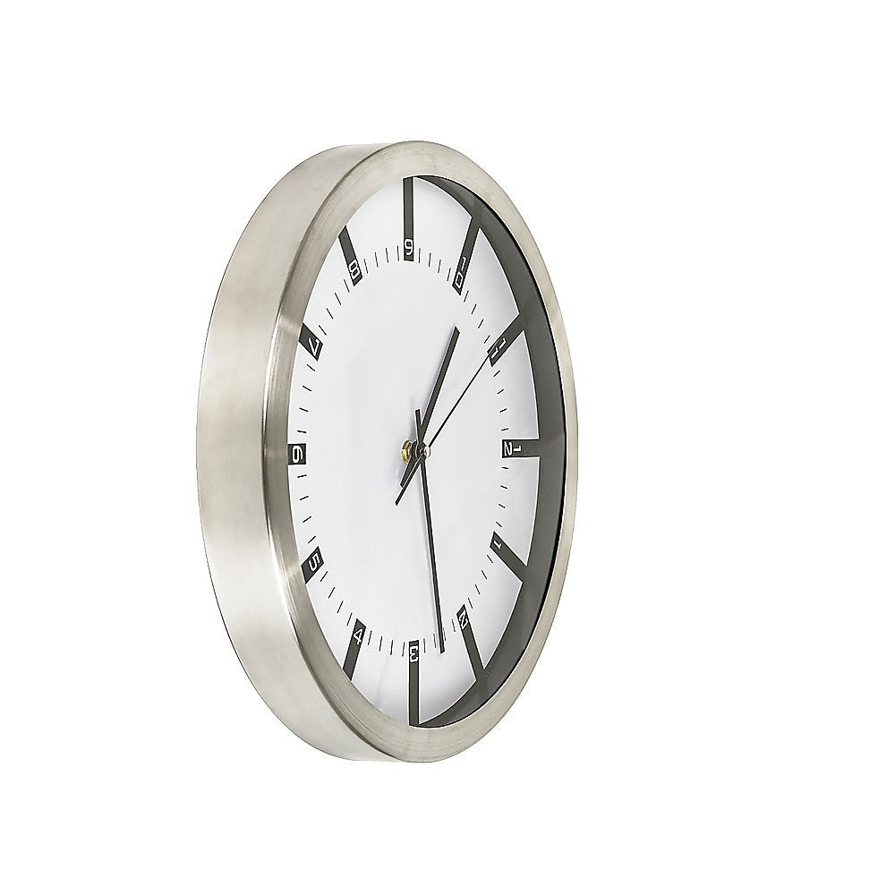 Modern Wall Clock Silent Non-Ticking Quartz Battery Operated Stainless Steel V63-838611